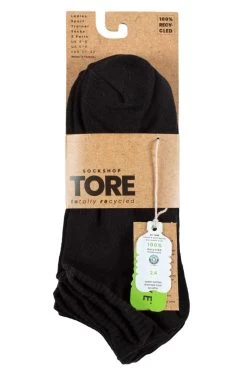Ladies 3 Pair SOCKSHOP TORE 100% Recycled Plain Cotton Sports Trainer Socks