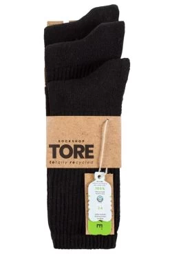 Ladies 3 Pair SOCKSHOP TORE 100% Recycled Plain Cotton Sports Socks