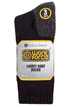 Ladies 3 Pair Workforce Safety Boot Socks