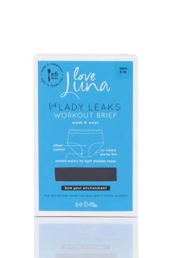 1 Pack Lady Leaks Workout Briefs Ladies - Love Luna