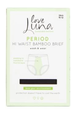 Ladies 1 Pair Love Luna High Waisted Bamboo Period Briefs