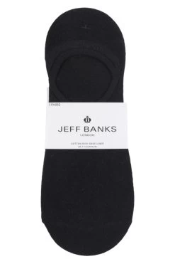 Mens 5 Pair Jeff Banks Plain Cotton Secret Socks