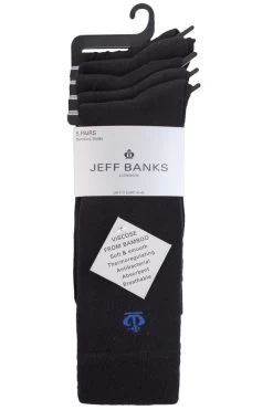 5 Pair Chelmsford Plain Bamboo Socks Men's - Jeff Banks