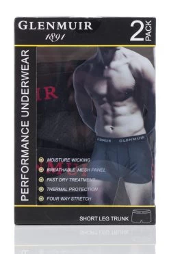 2 Pair Performance Underwear 3-Inch Leg Men's - Glenmuir