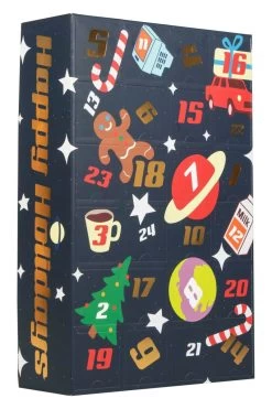 Mens And Ladies 24 Pair Happy Socks Happy Holidays Advent Socks