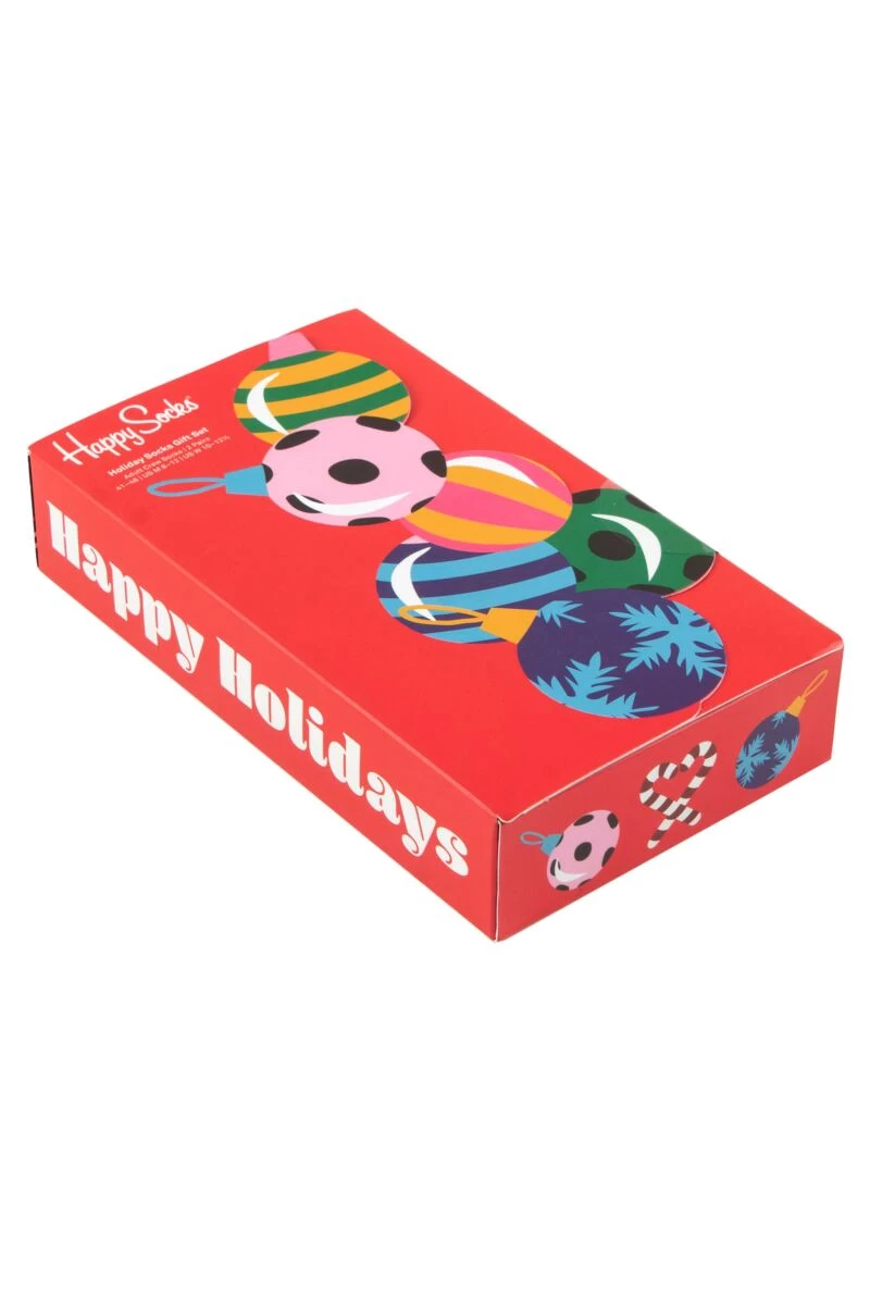 Mens And Ladies 2 Pair Happy Socks Baubles Gift Boxed Socks - Image 2