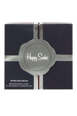 Mens And Ladies 4 Pair Happy Socks Holiday Vibes Gift Boxed Socks