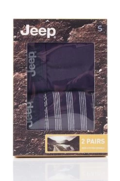 2 Pack Tonal Stripe And Plain Hipster Keyhole Trunks Men's - Jeep