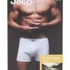 2 Pack Cotton Plain Fitted Hipster Trunks Men's - Jeep