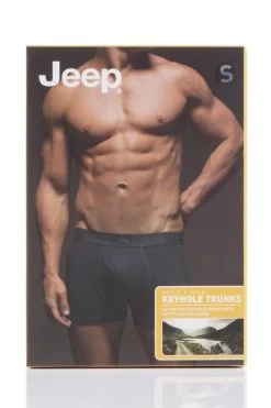 2 Pack Cotton Plain Fitted Key Hole Trunk Boxer Shorts Men's - Jeep