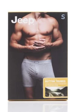 2 Pack Cotton Plain Fitted Button Front Trunk Boxer Shorts Men's - Jeep