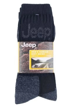 Mens 3 Pair Jeep Luxury Terrain Boot Socks