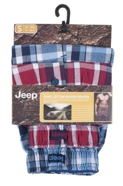 2 Pair 100% Cotton Woven Boxers Men's - Jeep