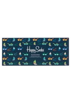 Mens 4 Pair Happy Socks Gift Boxed Navy Socks