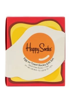 Mens And Ladies 1 Pair Happy Socks Gift Boxed Egg On Toast Socks