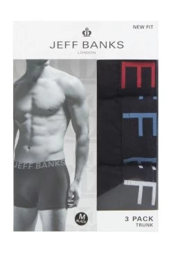 Mens 3 Pair Jeff Banks Boxer Trunks