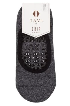 1 Pair Emma Organic Cotton Yoga Socks With Grip Ladies - Tavi Noir