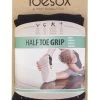 1 Pair Half Toe Organic Cotton Ankle Yoga Socks In Black Unisex - ToeSox