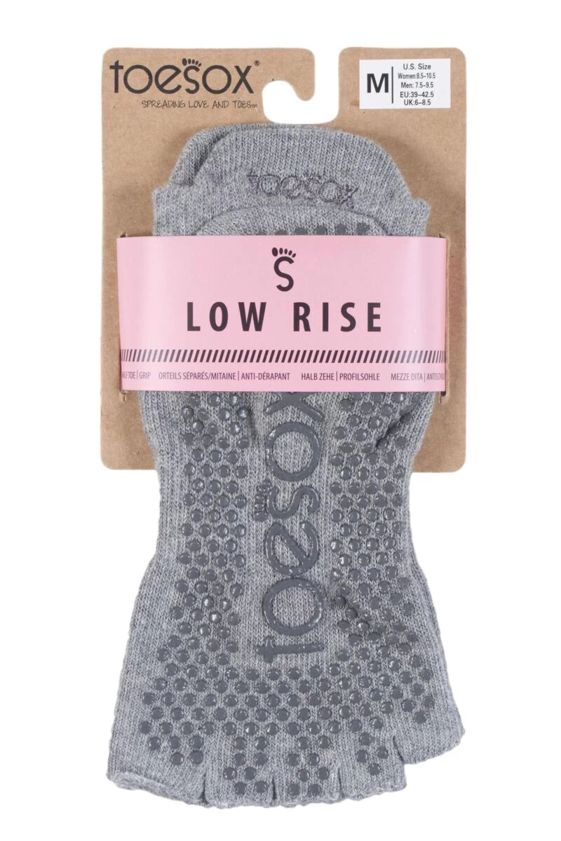 1 Pair Half Toe Organic Cotton Low Rise Yoga Socks Unisex - ToeSox
