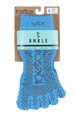 1 Pair Full Toe Organic Cotton Ankle Yoga Socks Unisex - ToeSox