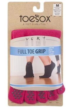 1 Pair Full Toe Organic Cotton Low Rise Yoga Socks Ladies - ToeSox